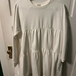 NATURAL LIFE White Long Sleeve Dress